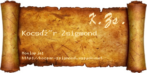 Kocsár Zsigmond névjegykártya