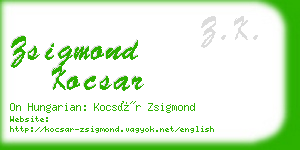 zsigmond kocsar business card